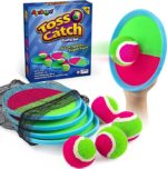Ayeboovi Toss and Catch Ball Set Kids Toys Outdoor Games  (4 Mitts & 4 Balls)