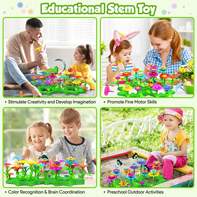 Montessori Educational Activity Garden Toys, Preschool Learning Sensory Toys for Kids Birthday Xmas Gifts, Gruntbear 152Pcs