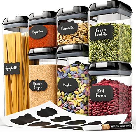 Airtight Food Storage Containers for Kitchen & Pantry Organization and Storage (7 Pack)