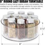 Lazy Susan - 2 Pack Round Plastic Clear Rotating Turntable Organization & Storage Container Bins