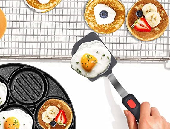 2 Pack Flexible Silicone Spatula Turner, 600°F Heat Resistant Silicone Spatula Set for Nonstick Cookware