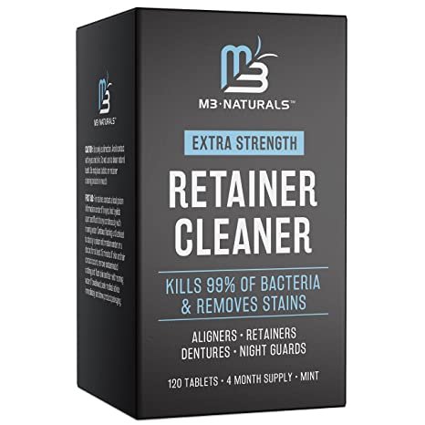 Retainer Cleaner Tablets - Remove Odors Discoloration Stains and Plaque - Fresh Mint 120 Pack