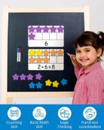 Coogam Magnetic Ten-Frame Set, Math Manipulative EVA Number Counting Games