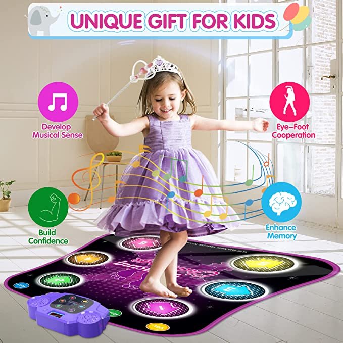 Dance Mat, Electronic Music Dance Pad with LED Lights