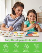 Coogam Wooden Puzzle Blocks Geometric Tangram Brain Teasers