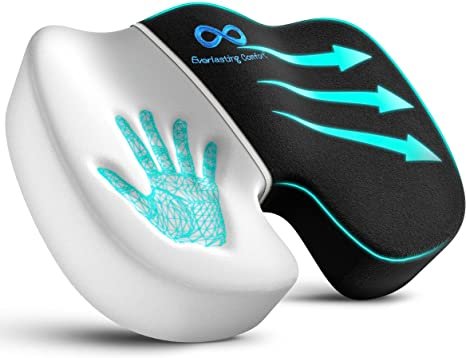 Everlasting Comfort Office Chair Seat Cushion Pillow for Back, Coccyx, & Tailbone Pain Support Pad