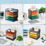 Marbrasse 5-Trays Desktop File Organizer with Pen Holder
