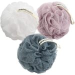Bath Shower Loofah Sponge Pouf Body Wash Scrubber (Set of 3)