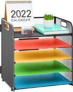 Marbrasse 5-Trays Desktop File Organizer with Pen Holder