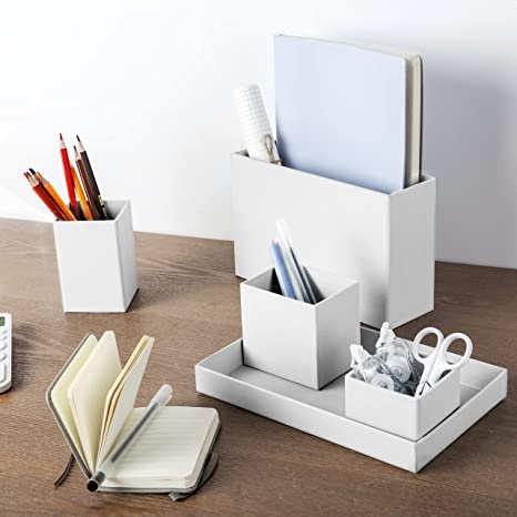 Desk Organizer, Office Desk Organizer and Accessories (Cold White)