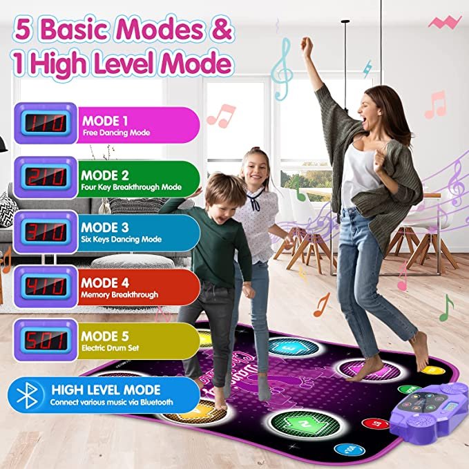 Dance Mat, Electronic Music Dance Pad with LED Lights