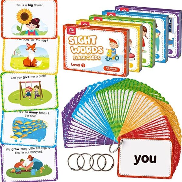 Coogam Sight Words Flashcards ,Home School Kids 3 4 5 Year Old