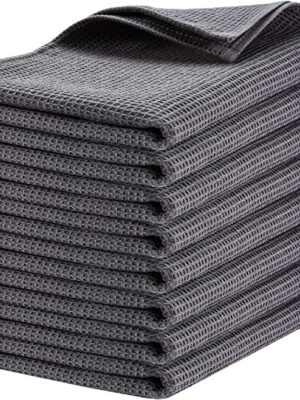 8 Pack Cotton Waffle Weave Kitchen Towels 17 x 25
