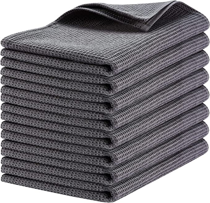 8 Pack Cotton Waffle Weave Kitchen Towels 17 x 25